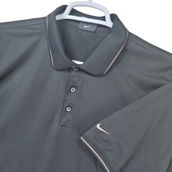 Nike Other - Nike Golf Fit Dry Polo Shirt Mens XL Black Short Sleeve Pique Performance Golf